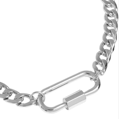 Urban Classics Fastener Necklace silver