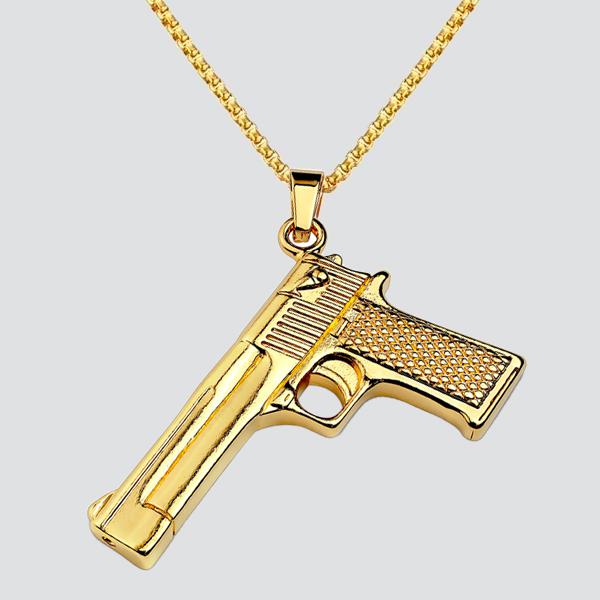 Handgun Necklace gold - Shop-Tetuan