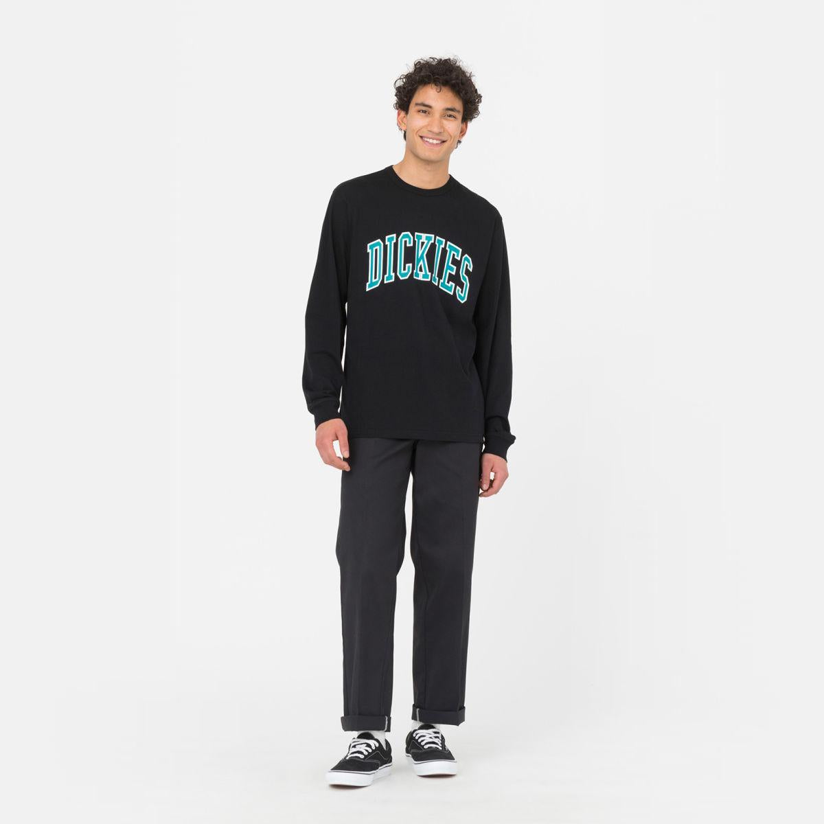 Dickies Aitkin tee l/s black/deep lake - Shop-Tetuan