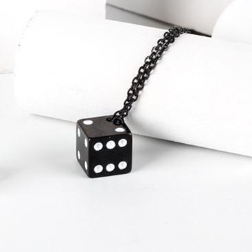 Dice necklace black
