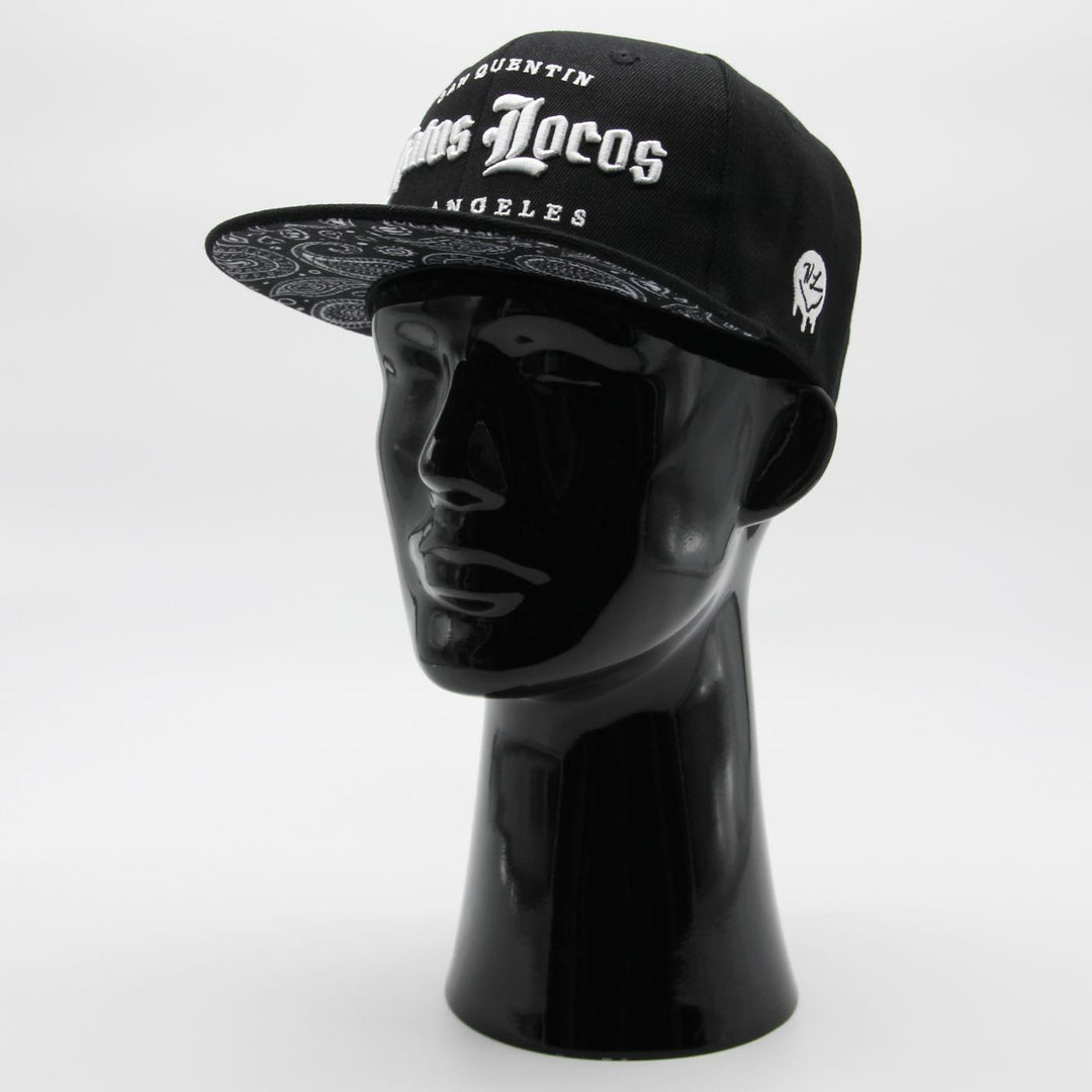 Naughty League San Quentin Vatos Locos Old English Logo fitted black - Shop-Tetuan