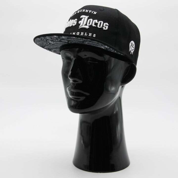 Naughty League San Quentin Vatos Locos Old English Logo fitted black - Shop-Tetuan