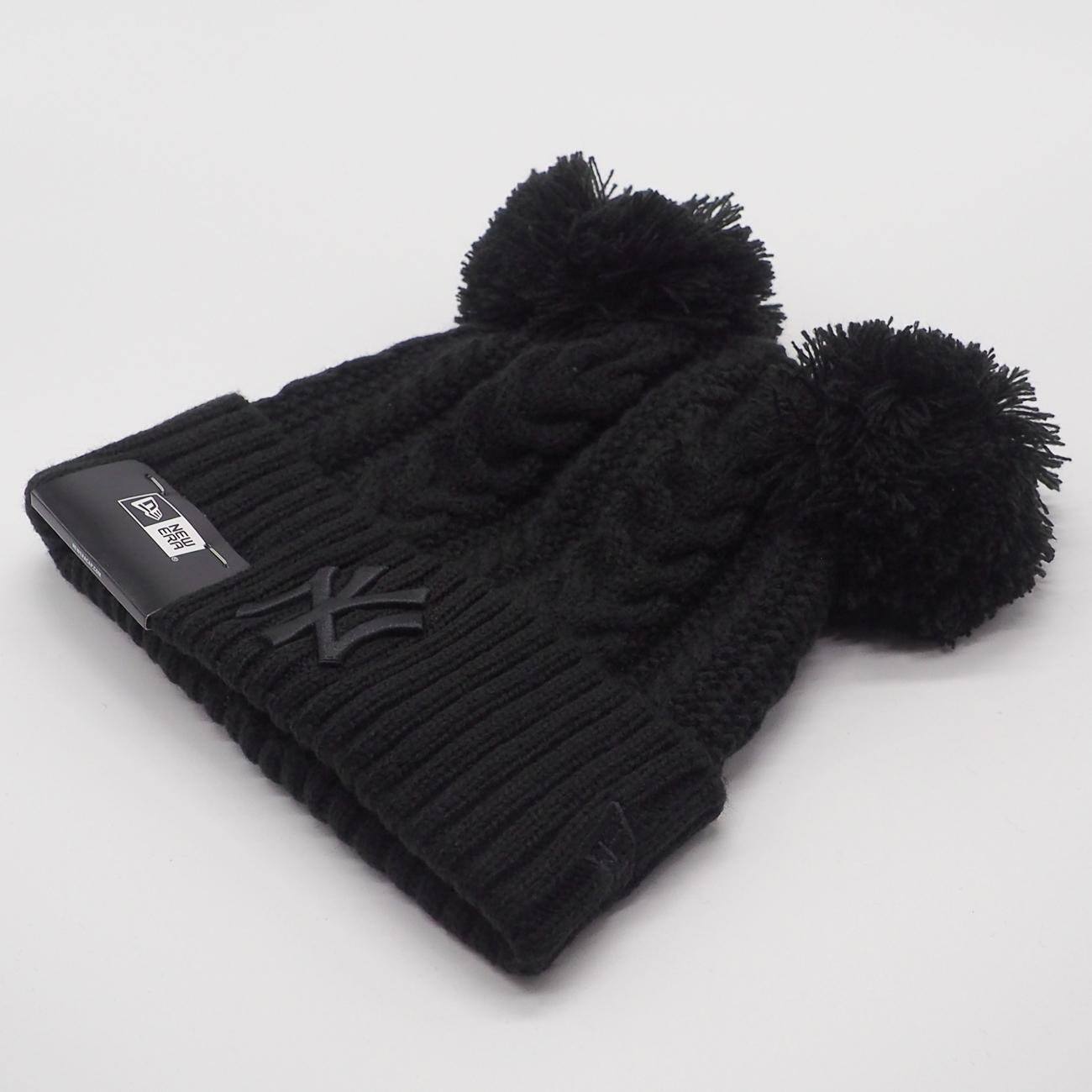 New Era Double Pom Cuff beanie NY Yankees black