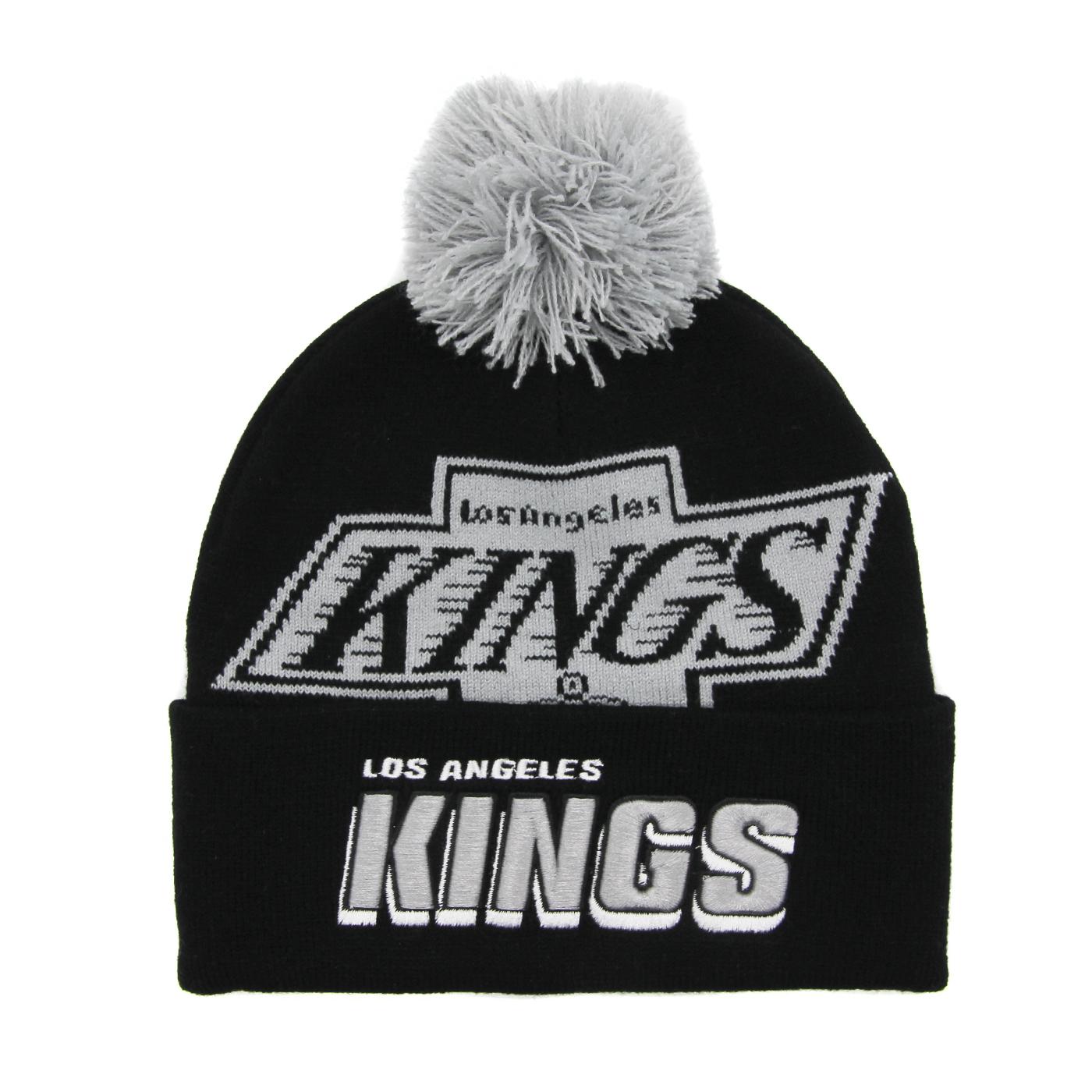 Mitchell & Ness NHL Punch Out Pom Knit beanie LA Kings black - Shop-Tetuan