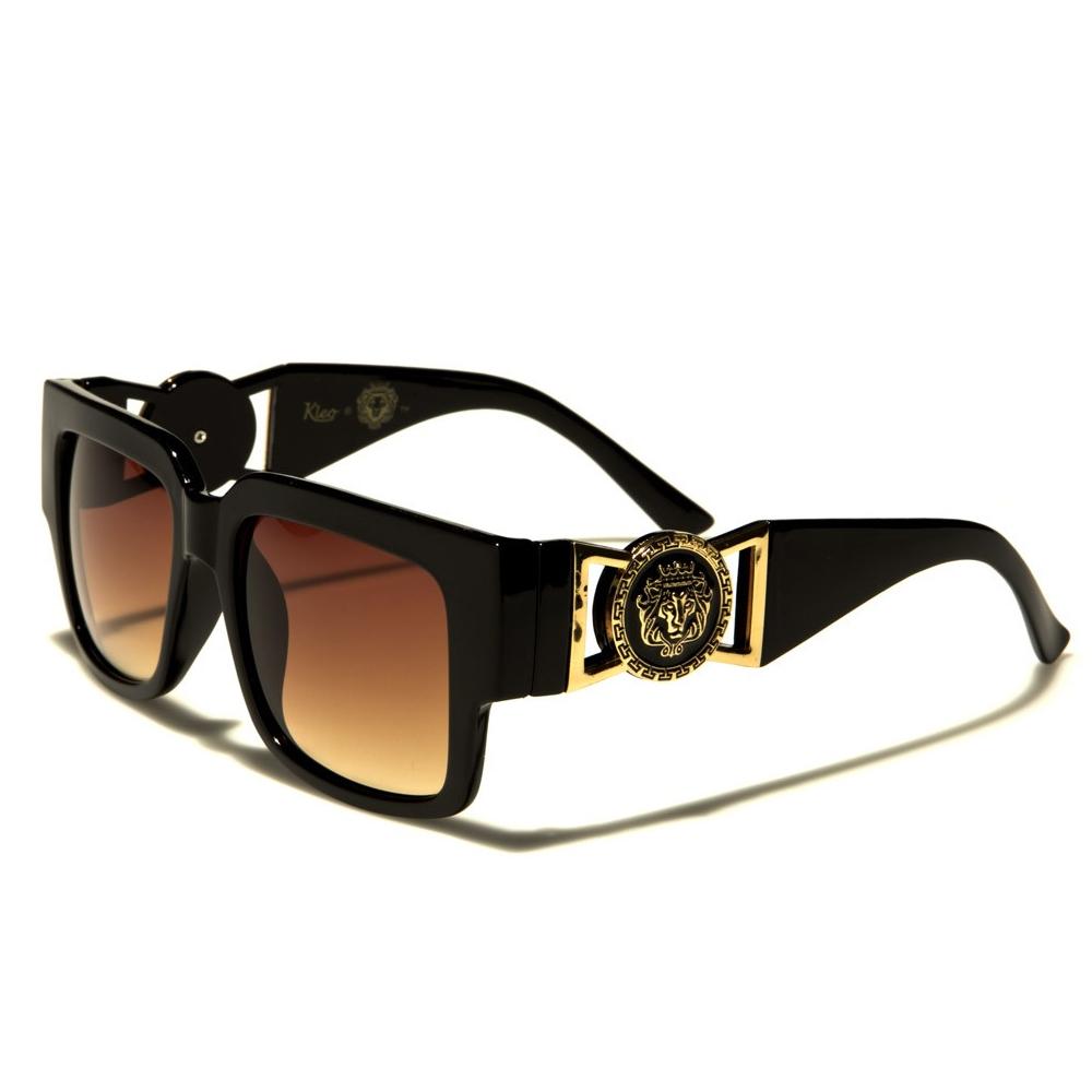 Kleo Square Temple Sunglasses black/brown lense - Shop-Tetuan