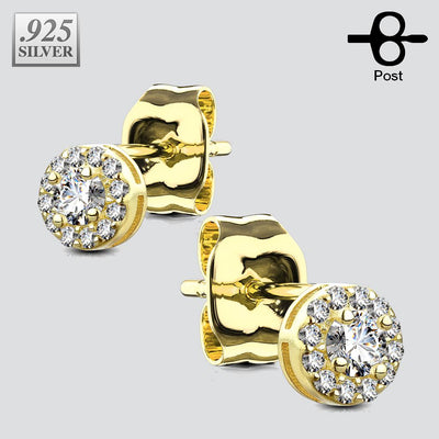 Pair of .925 Sterling Silver Stud Earrings gold - Shop-Tetuan