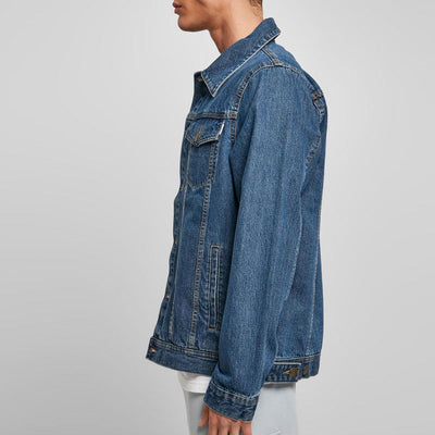 Urban Classics Organic Basic Denim Jacket mid indigo washed - Shop-Tetuan