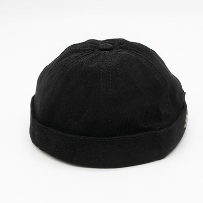 Major Wear Corduroy Brimless Workerman Hat black - Shop-Tetuan