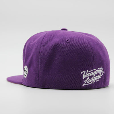 Naughty League Utah Jizz Text Logo fitted purple - Shop-Tetuan