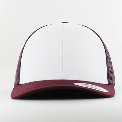 The Classics Yupoong Retro Trucker Colored Front cap maroon/white - Shop-Tetuan