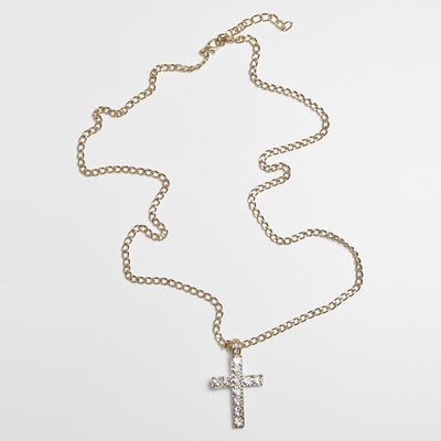 Urban Classics Diamond Cross Necklace gold - Shop-Tetuan