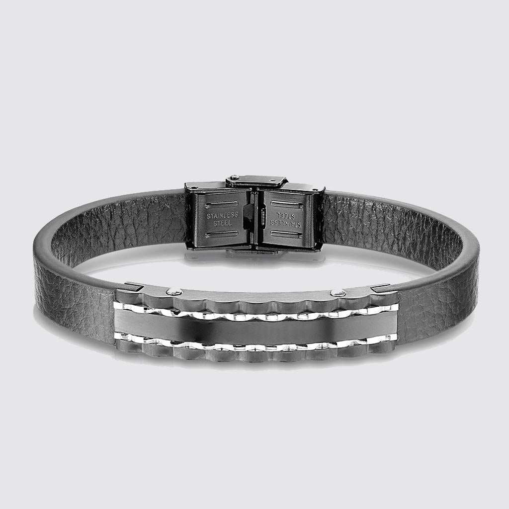 High Quality Flat Black Micro Fiber Bracelet black - Shop-Tetuan