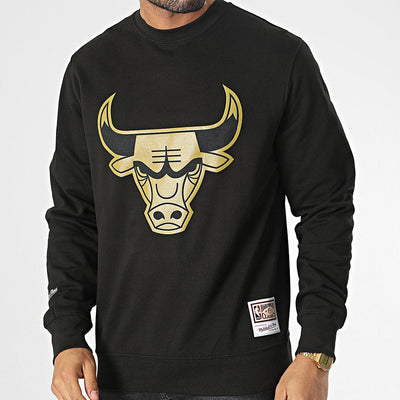 Mitchell & Ness NBA Gold Team Logo crew C Bulls black - Shop-Tetuan