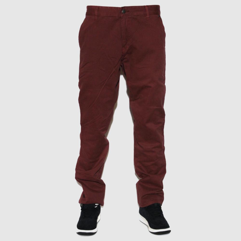 Solid Mak BD chino pants wine red - Shop-Tetuan