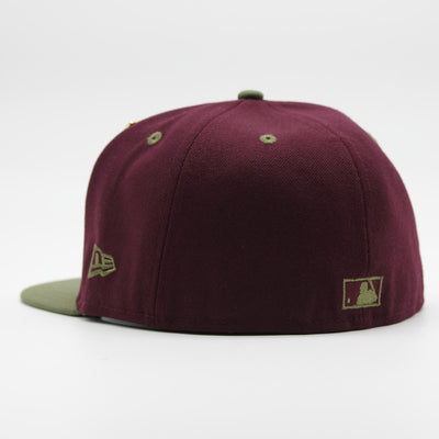 New Era MLB World Series Trail Mix 59Fifty O Athletics maroon/olive - Shop-Tetuan