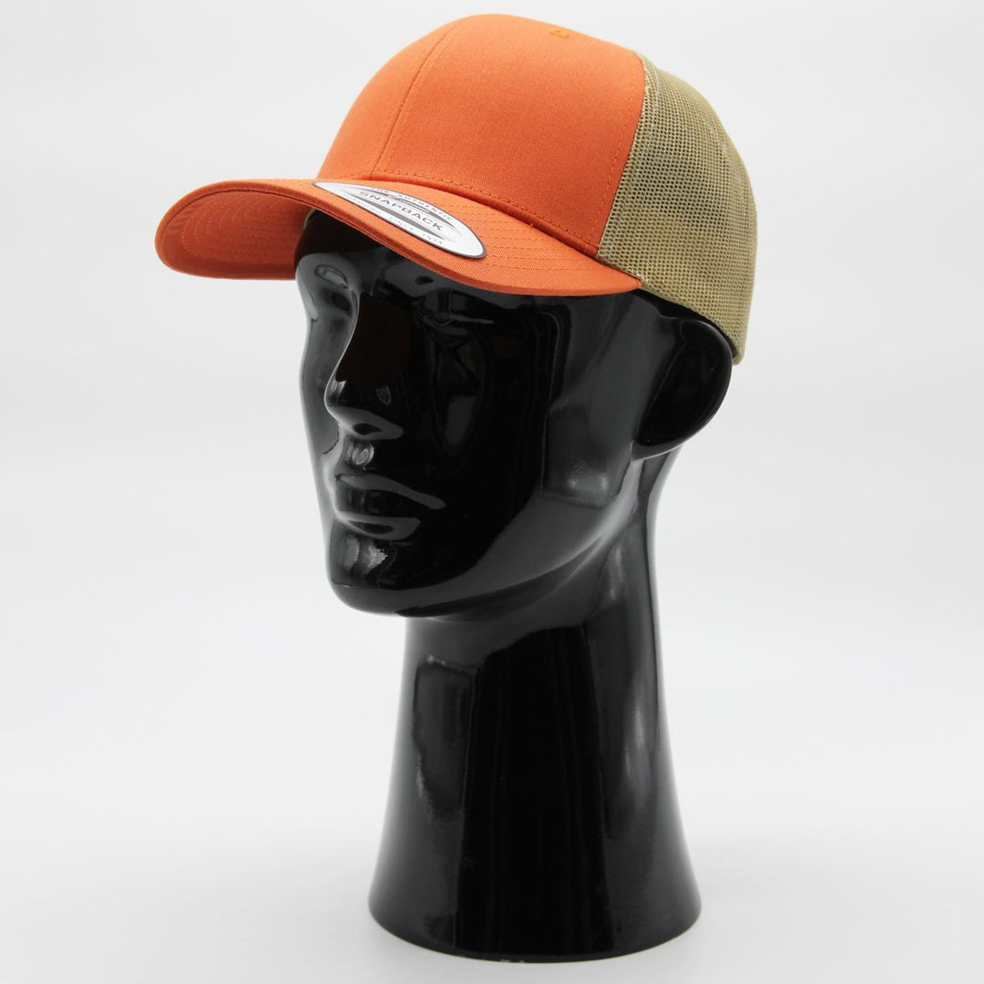 The Classics Yupoong Retro 2-tone trucker cap rustic orange/khaki - Shop-Tetuan