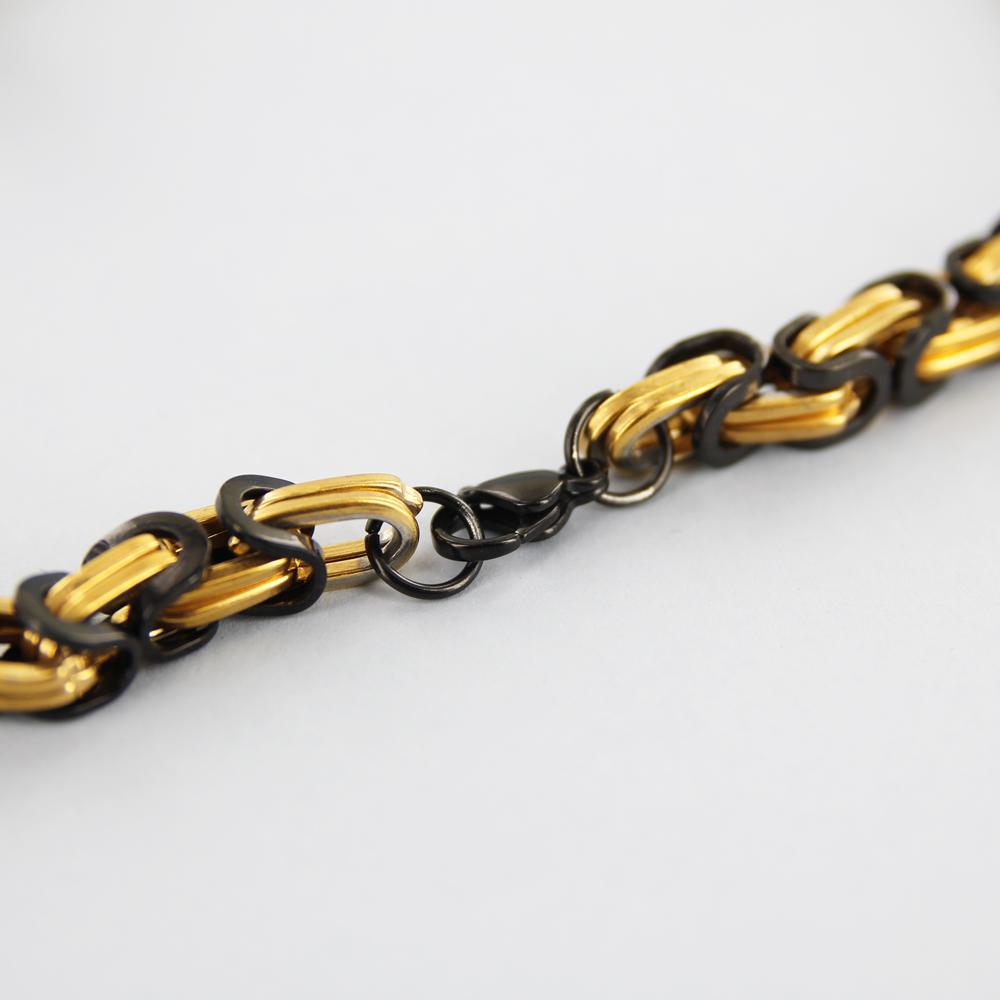 Oval U Link chain Necklace stainless steel gold/black - Shop-Tetuan