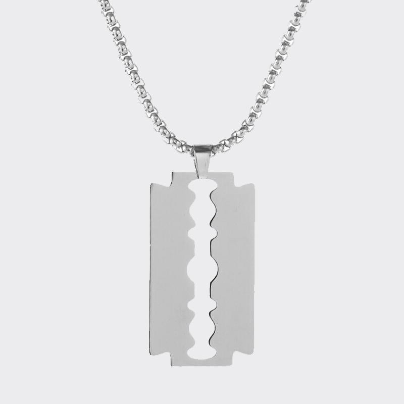 Razor Blade Pendant Necklace  steel - Shop-Tetuan