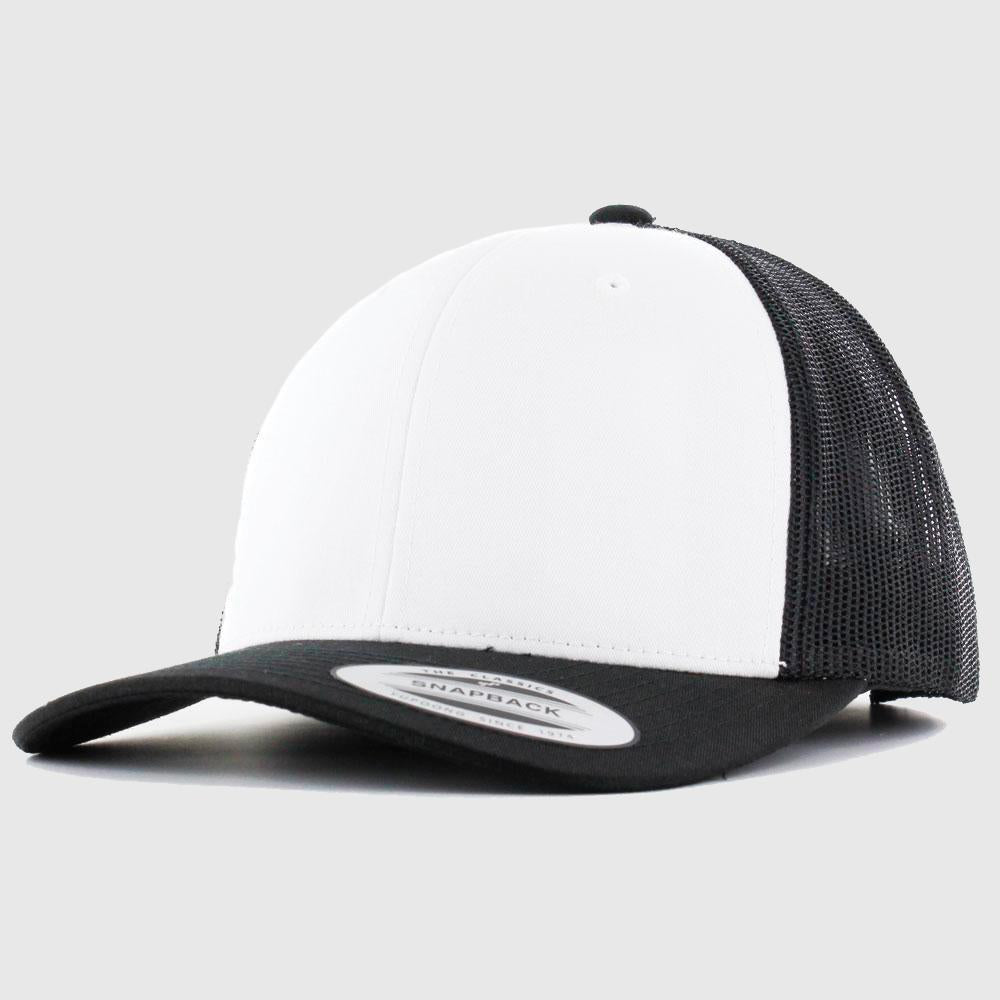 The Classics Yupoong Retro Trucker Colored Front cap blk/wht/blk - Shop-Tetuan
