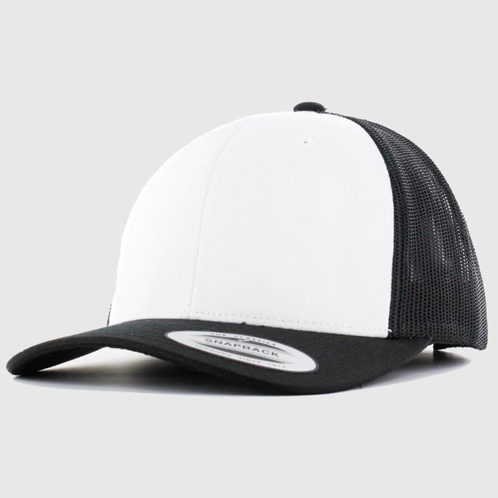 The Classics Yupoong Retro Trucker Colored Front cap blk/wht/blk - Shop-Tetuan