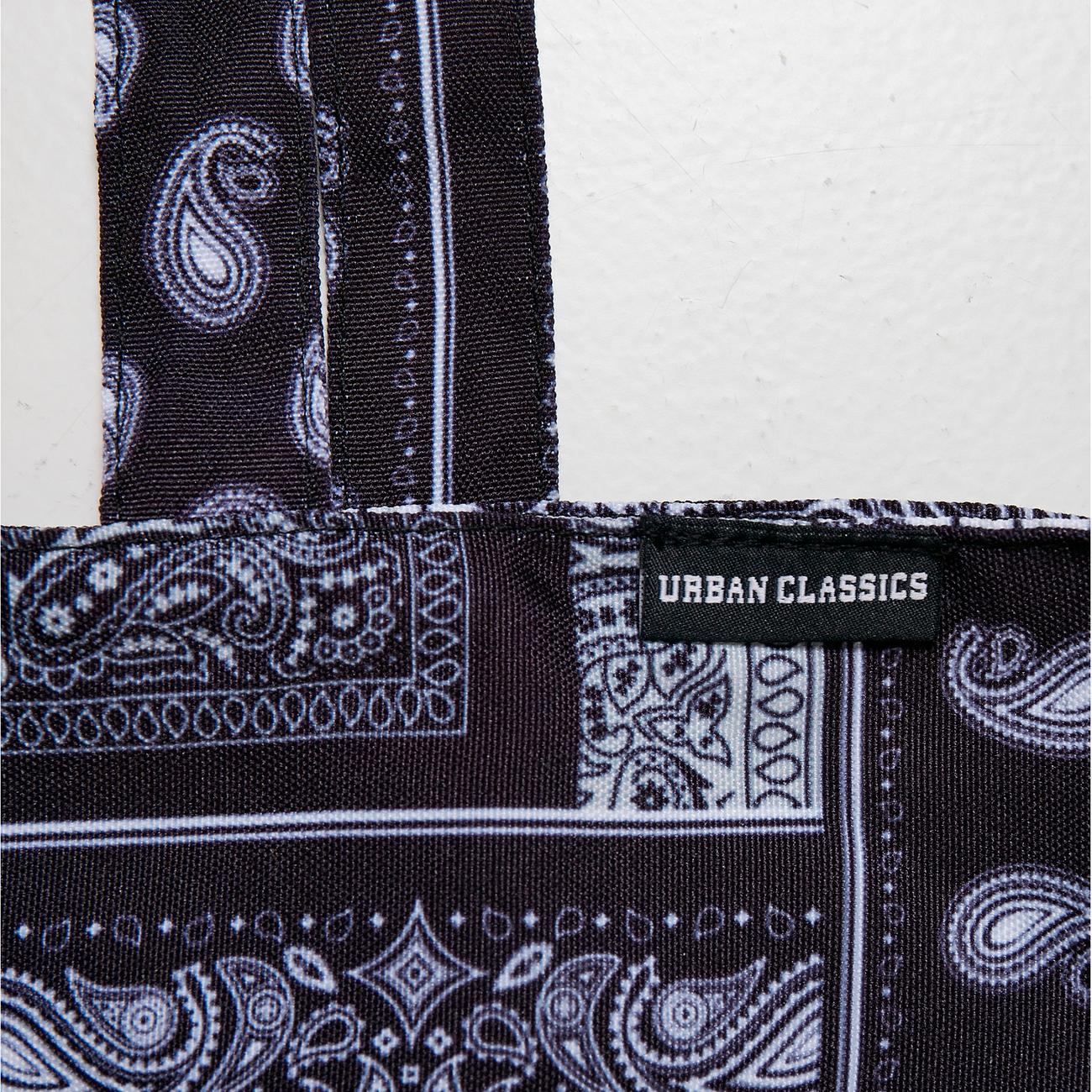 Urban Classics Bandana Patchwork Print Tote Bag blk/wht