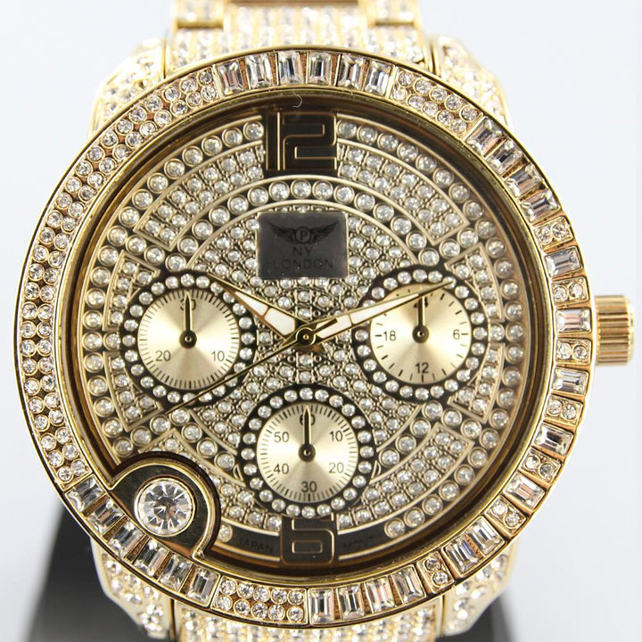 NY London Silver Crystals watch gold - Shop-Tetuan