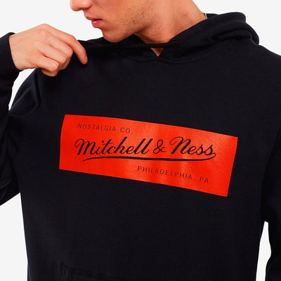 Mitchell & Ness Box Logo hoody black/red - Shop-Tetuan
