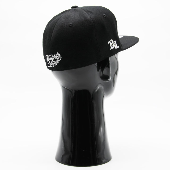 Naughty League San Quentin Vatos Locos Old English Logo fitted black - Shop-Tetuan