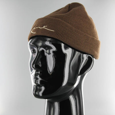 Karl Kani Signature Fine Rib Fisherman beanie brown