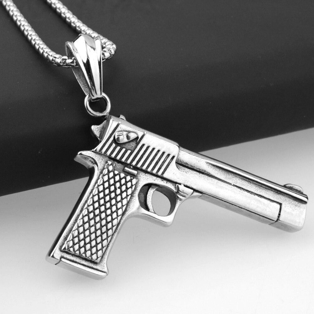 Handgun Necklace steel - Shop-Tetuan