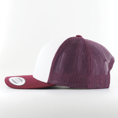 The Classics Yupoong Retro Trucker Colored Front cap maroon/white - Shop-Tetuan