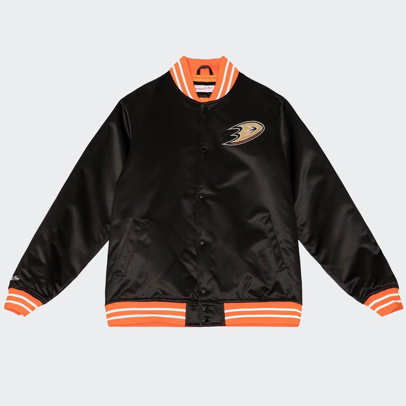 Mitchell & Ness NHL Heavyweight Satin jacket A Ducks black - Shop-Tetuan