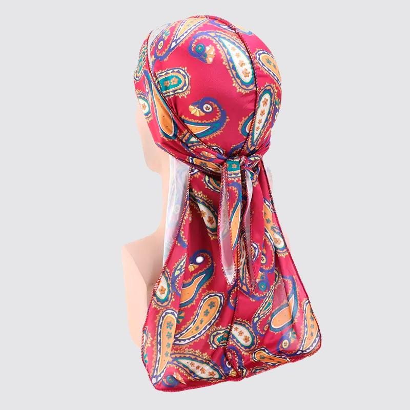 Paisley Silky Du-Rag wine red - Shop-Tetuan