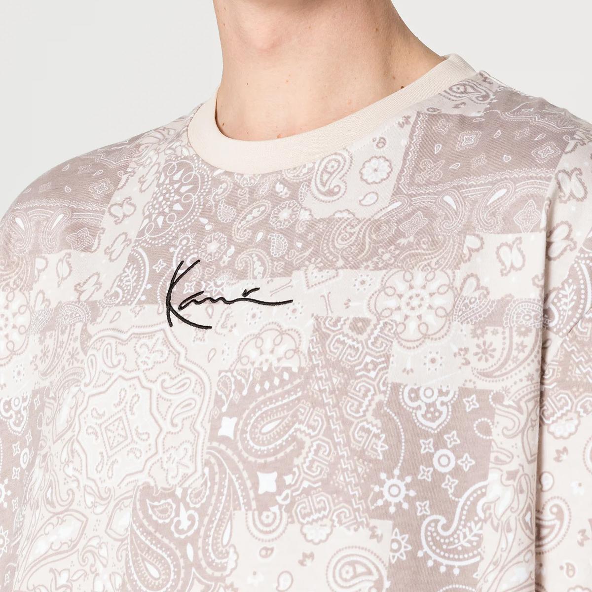 Karl Kani Small Signature Paisley tee light sand/taupe/white - Shop-Tetuan