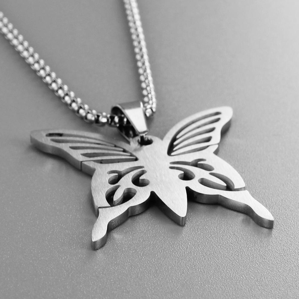 Butterfly 316L Pendant Necklace Stainless Steel
