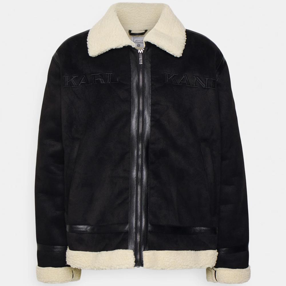 Karl Kani Retro Fake Shearling Jacket black