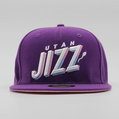 Naughty League Utah Jizz Text Logo snapback purple - Shop-Tetuan