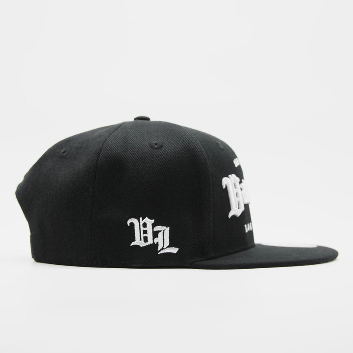 Naughty League San Quentin Vatos Locos Old English Logo snapback black - Shop-Tetuan