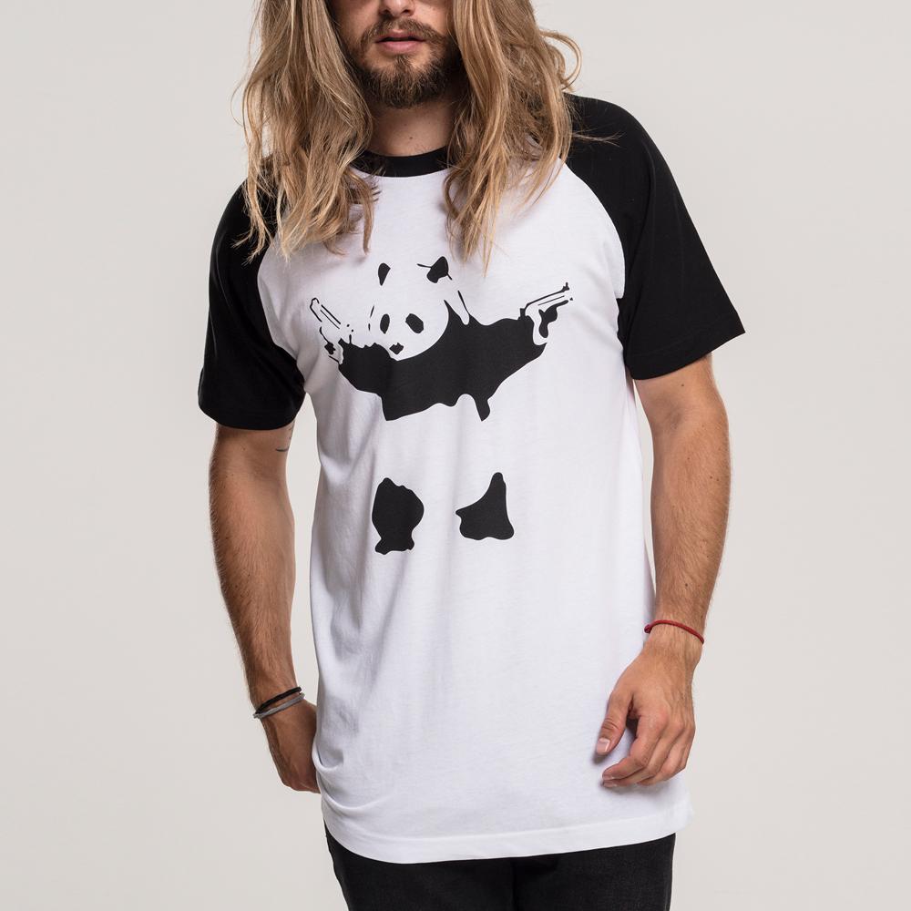 Banksy Panda Raglan Tee wht/blk - Shop-Tetuan