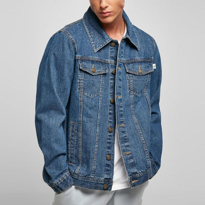 Urban Classics Organic Basic Denim Jacket mid indigo washed - Shop-Tetuan