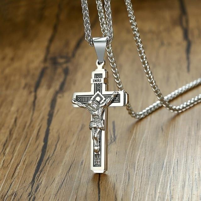 INRI Cross Necklace steel - Shop-Tetuan
