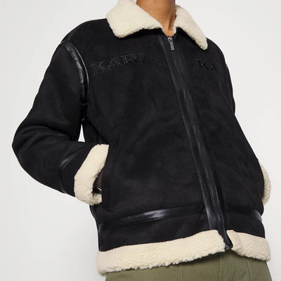 Karl Kani Retro Fake Shearling Jacket black