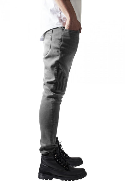 Urban Classics Slim Fit Biker Jeans grey - Shop-Tetuan