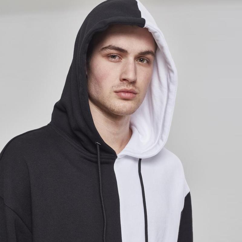 Urban Classics Oversized Harlequin Hoody blk/wht - Shop-Tetuan