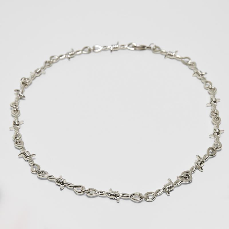 Urban Classics Barbed Wire Necklace silver - Shop-Tetuan