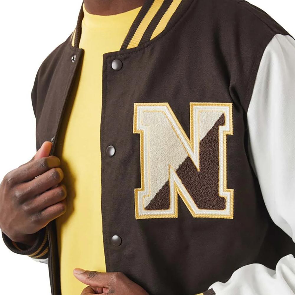 New Era Heritage Varsity jacket brown/off white - Shop-Tetuan