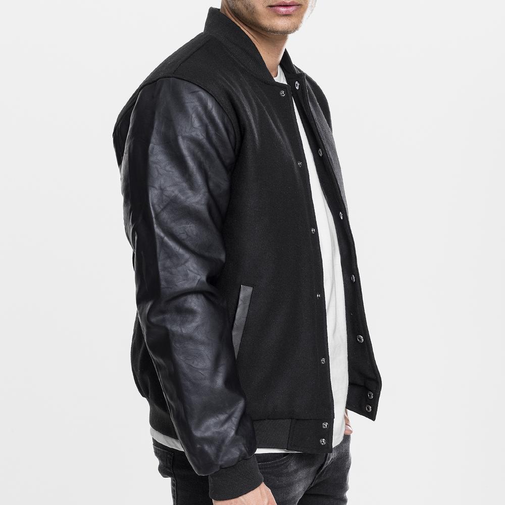 Urban Classics Oldschool College Jacket blk/blk - Shop-Tetuan