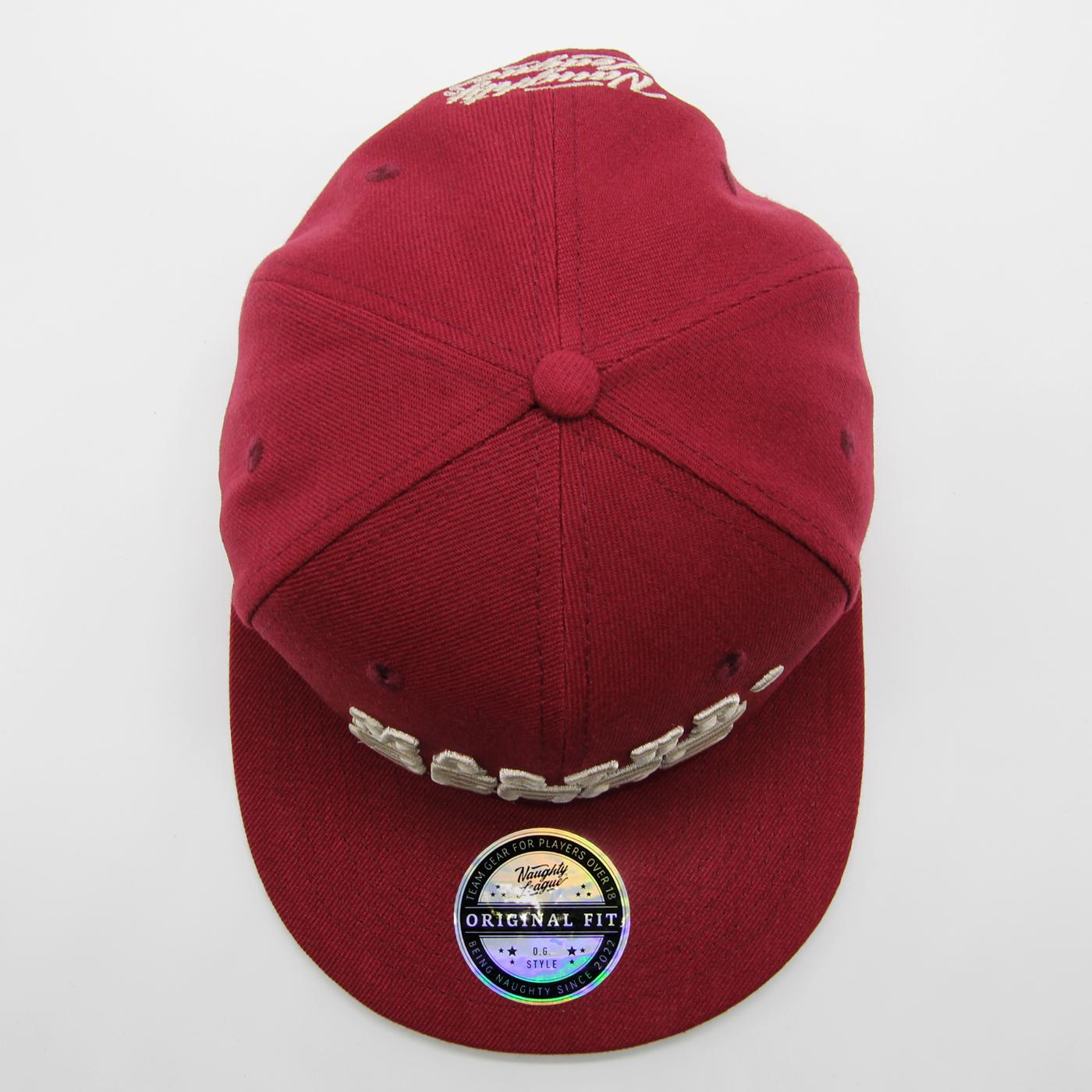 Naughty League Minnesota Masturbears Text Logo snapback burgundy - Shop-Tetuan