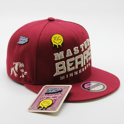 Naughty League Minnesota Masturbears Text Logo snapback burgundy - Shop-Tetuan