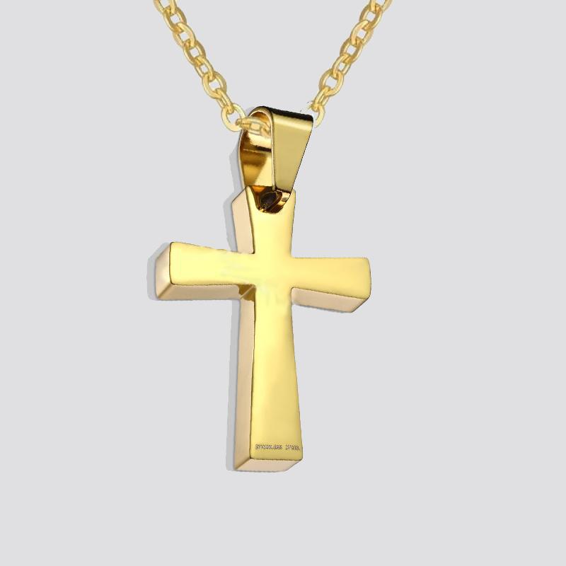 Latin Cross Pendant Stainless Steel Gold - Shop-Tetuan